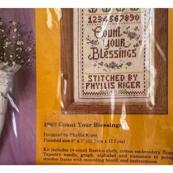 Vintage The Creative Circle Needle work Craft Kit 1607 Count Your Blessings - Picture 3 of 4